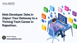 Web Developer Jobs in Jaipur Your Gateway to a Thriving Tech Career in Rajasthan.