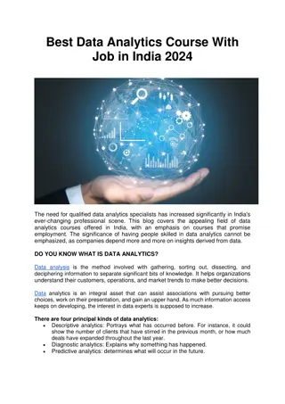 Best Data Analytics Course With Job in India 2024