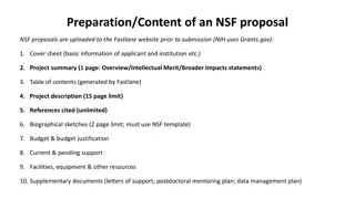 NSF Proposal Preparation Guidelines