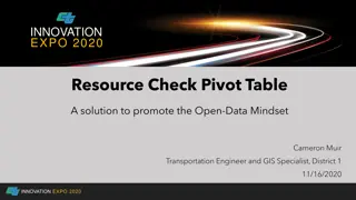 Promoting Open-Data Mindset: Resource Check Pivot Table Solution