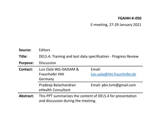 Data Specification and Training Review