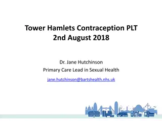Tower Hamlets Contraception PLT August 2018 Insights