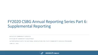Supplemental Reporting Considerations for CSBG Programs
