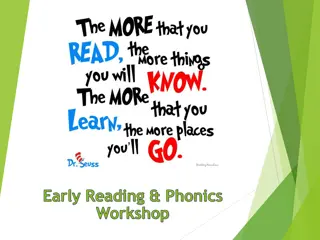 Exploring Early Reading and Phonics Workshop