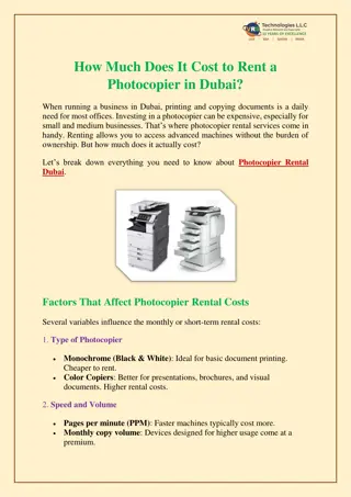 How Much Does It Cost to Rent a Photocopier in Dubai?
