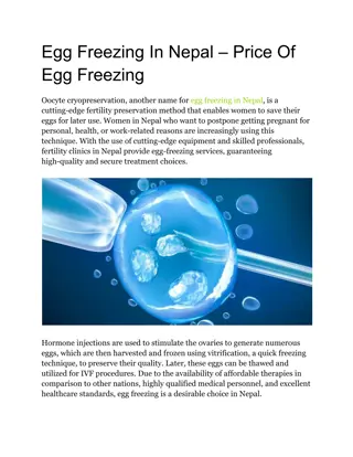 Egg Freezing In Nepal – Price Of Egg Freezing