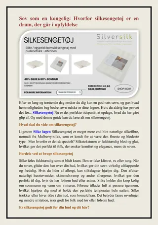 Silkesengetøj