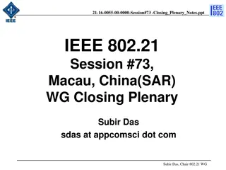 IEEE 802.21 Closing Plenary Updates