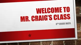 Mr. Craig's Math Class Details