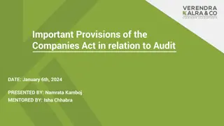 Important Provisions of Companies Act Regarding Audit