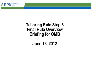 Final Rule Overview Briefing for OMB June 18, 2012
