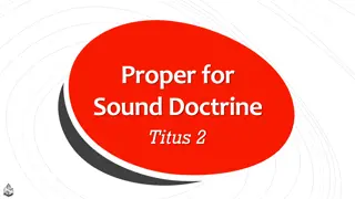 Proper Doctrine in Titus 2 for Healthy Living