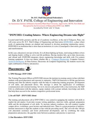 Creating Competent Professionals for a Global Future | DYPTC