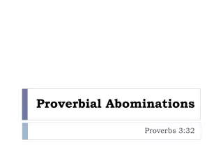 Proverbial Abominations in Proverbs