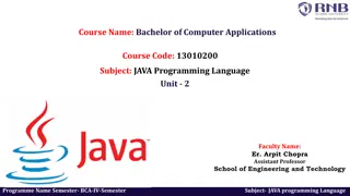 Java Programming Language Fundamentals