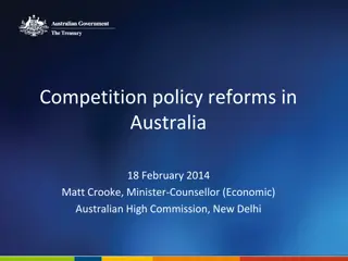 Competition Policy Reforms in Australia - Key Components and Lessons