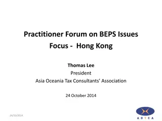 Tax System and BEPS Issues in Hong Kong