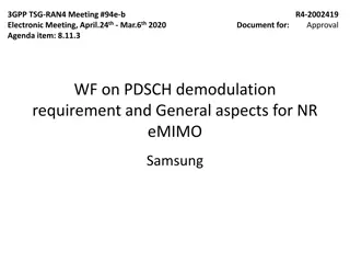 PDSCH Demodulation Requirement and Test Setup for NR eMIMO