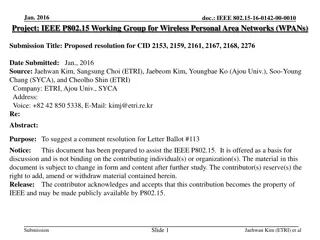 Wireless Personal Area Networks Resolution Proposal