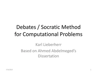 Socratic Method for Computational Problems: Logic and Debate