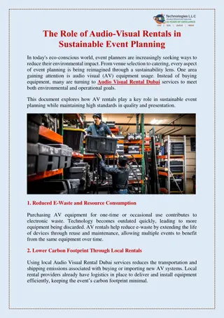 The Role of Audio-Visual Rentals in Sustainable Event Planning