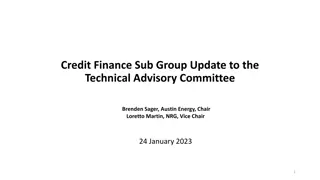 Update on Credit Finance Sub-Group Activities