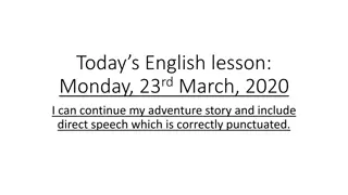 Adventure Story Direct Speech Punctuation