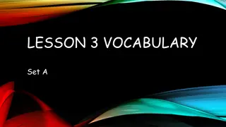 Vocabulary Lesson 3 Set A Definitions