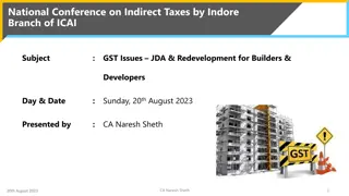 Snapshot of GST Issues, JDA, Redevelopment, and Real Estate Taxation