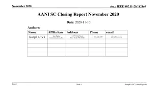 IEEE 802.11 AANI SC November 2020 Closing Report