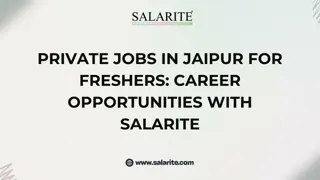 Private Jobs in Jaipur for Freshers Career Opportunities with Salarite
