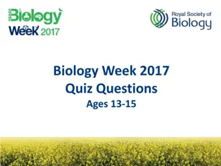 Biology Week Quiz Questions for Ages 13-15