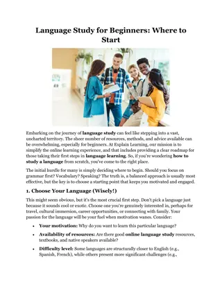 Language Study for Beginners Where to Start