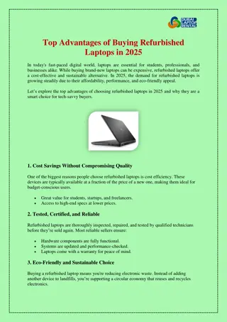 Top Advantages of Buying Refurbished Laptops in 2025