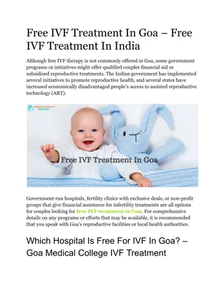 Free IVF Treatment In Goa – Free IVF Treatment In India