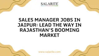 Sales Manager Jobs in Jaipur Lead the Way in Rajasthan's Booming Market