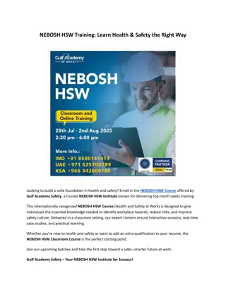 NEBOSH HSW Training: Learn Health & Safety the Right Way
