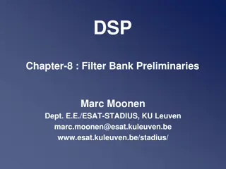 Filter Bank Preliminaries and Set-Up Details