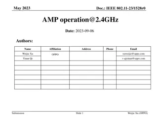AMP Operation at 2.4GHz - Advantages and Traffic Characteristics