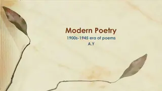 Era of Modern Poetry & Famous Poems Explained