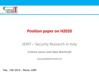 SERIT Security Research in Italy Overview