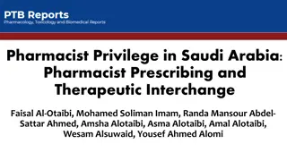 Pharmacist Privilege in Saudi Arabia: Prescribing and Therapeutic Interchange