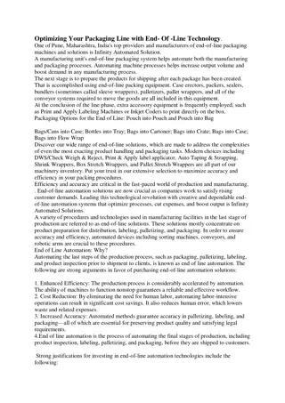 Optimizing Your Packaging Line with End- Of -Line Technology.