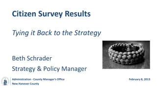 Citizen Survey Results & Strategies in New Hanover County