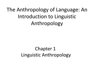Introduction to Linguistic Anthropology