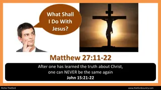 What Shall I Do With Jesus? Reflections and Choices