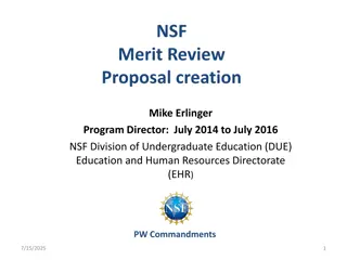 NSF Merit Review Proposal Creation and Guidelines