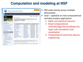 Innovative Computation and Modeling at NSF
