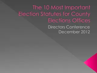 Important Election Statutes for County Elections Directors Conference