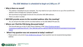 DOE SBIR/STTR Phase II Webinar Highlights